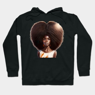 [AI Art] African sunset woman with big hair Hoodie